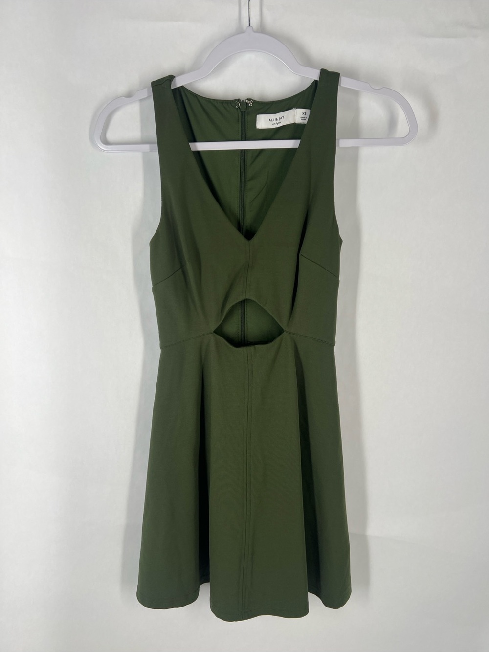 Ali & Jay Olive Green Cutout Mini Dress Size XS